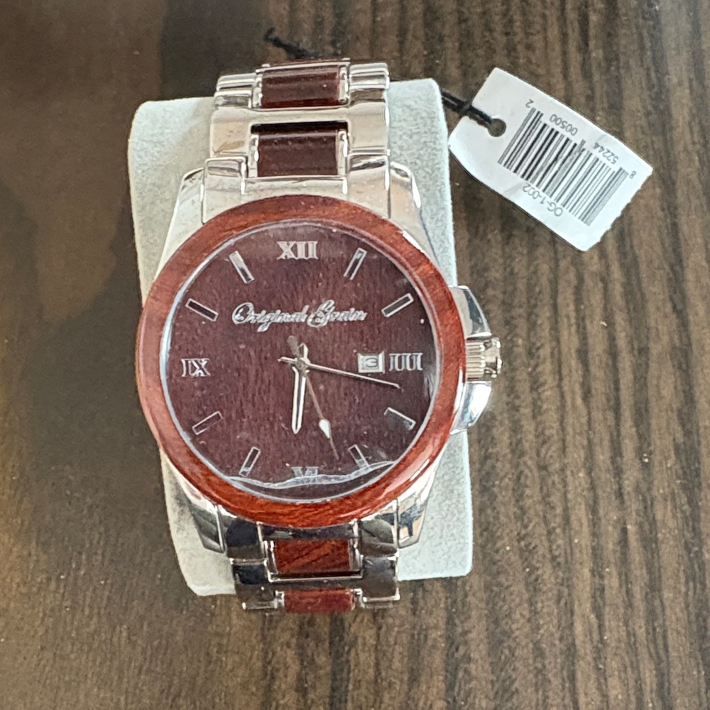 Original Grain Men's Silver and Brown Watch Rosewood Classic - Picture 2 of 4